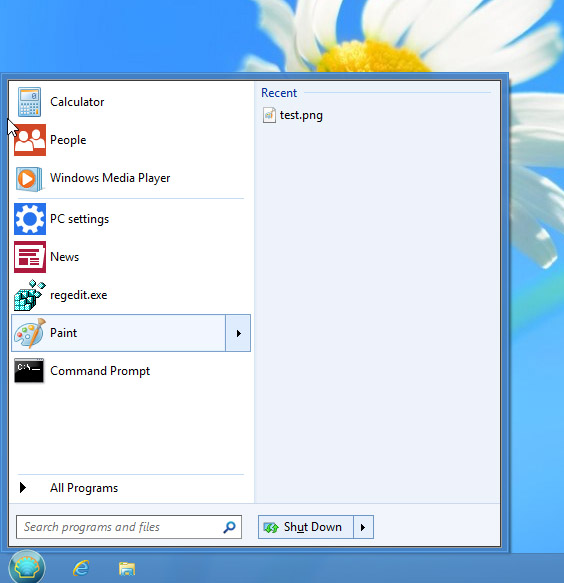 Jumplist in the main menu